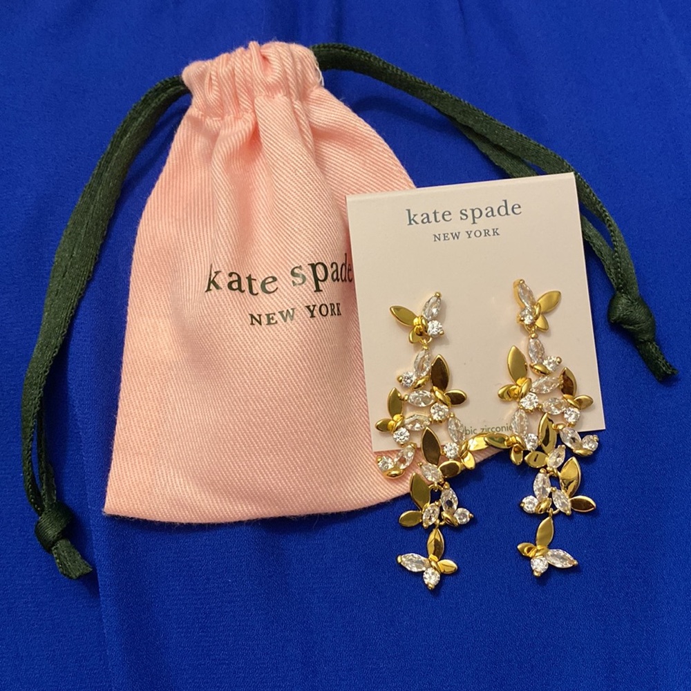 Kate Spade Social Butterfly Statement Linear Drop Earrings, Gold